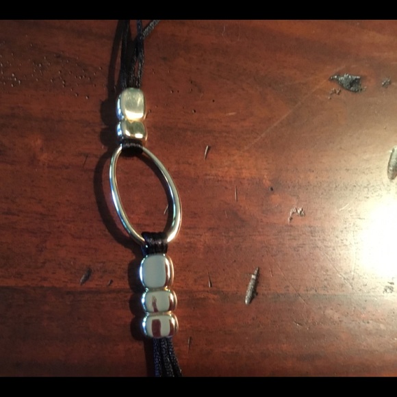 Chico’s Rosalyn Gold and Black Long Necklace - Picture 2 of 3